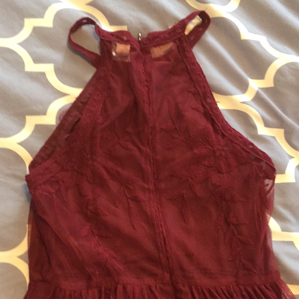 Deep Red Romper / Maxi Dress - Picture 6 of 6